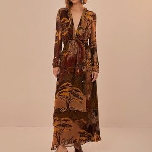 FarmRio Caramel Savana Dream Maxi Dress